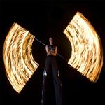 Giant Fire Staff Spinning